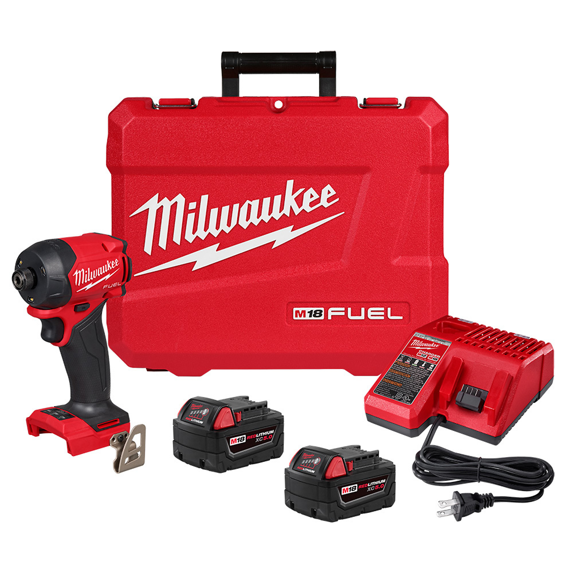 Milwaukee M18 FUEL™ SURGE™ 18V Lithium-Ion Brushless Cordless 1/4" Hex Hydraulic Driver kit, with Two 5.0 Ah Batteries, 1 Charger, Carrying Case , Model # 2761-22